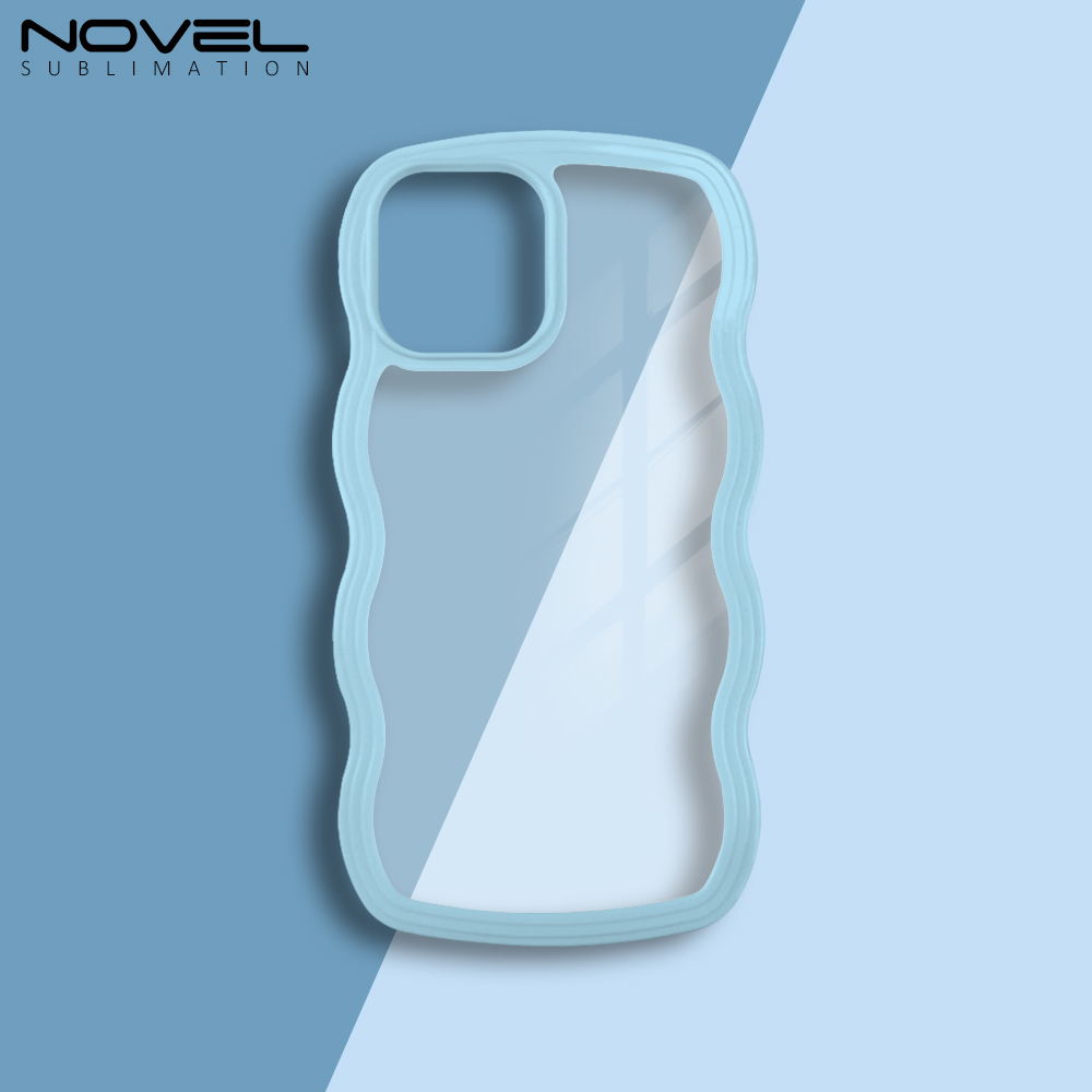 New Arrival TPU Transparent Phone Cases with Colorful PC Bumper 2in1 Wave Border Mobile Phone Case