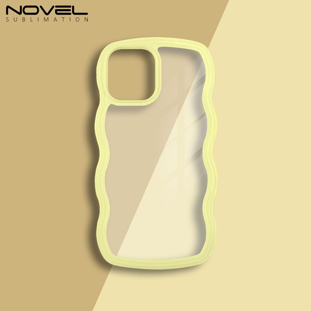 New Arrival TPU Transparent Phone Cases with Colorful PC Bumper 2in1 Wave Border Mobile Phone Case
