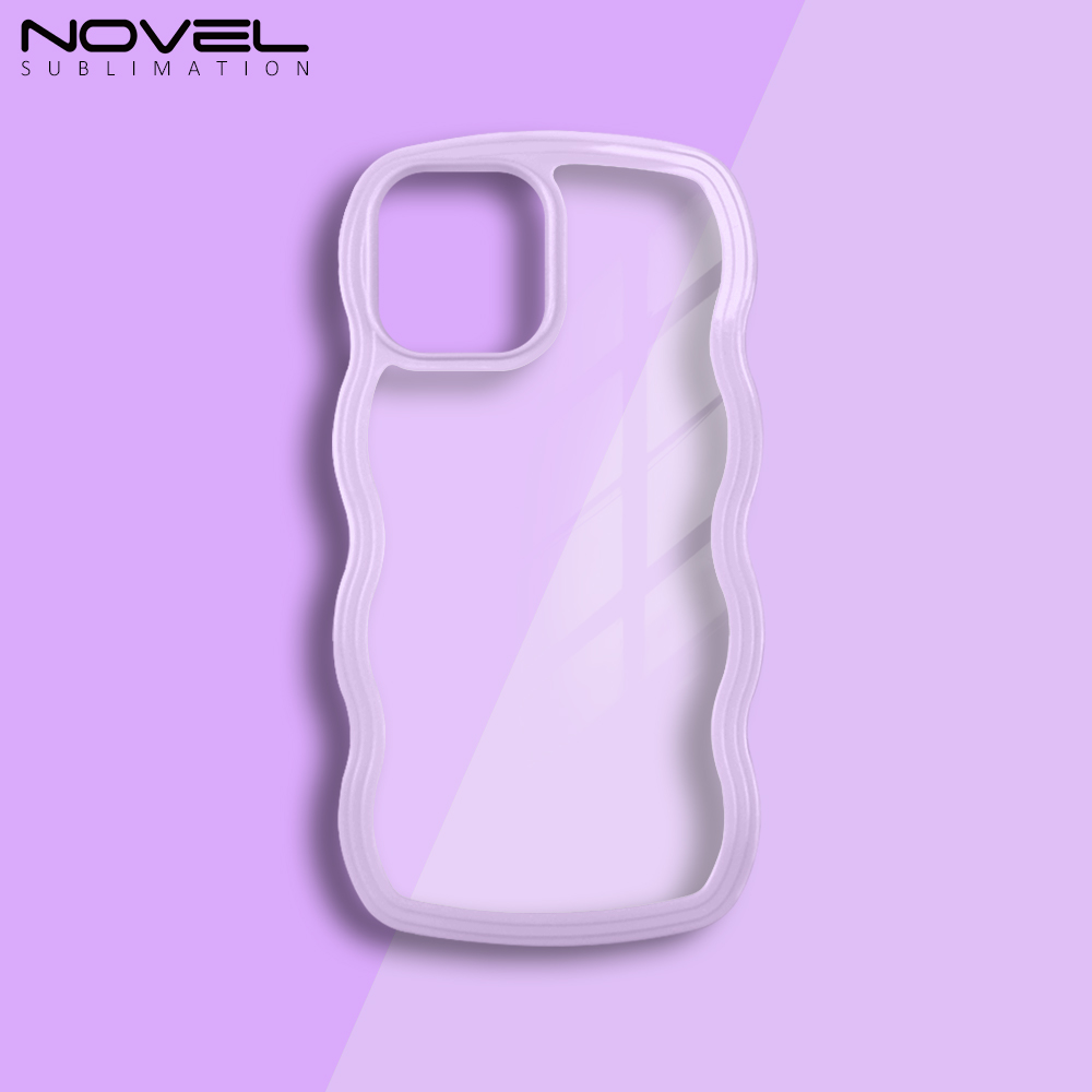 New Arrival TPU Transparent Phone Cases with Colorful PC Bumper 2in1 Wave Border Mobile Phone Case