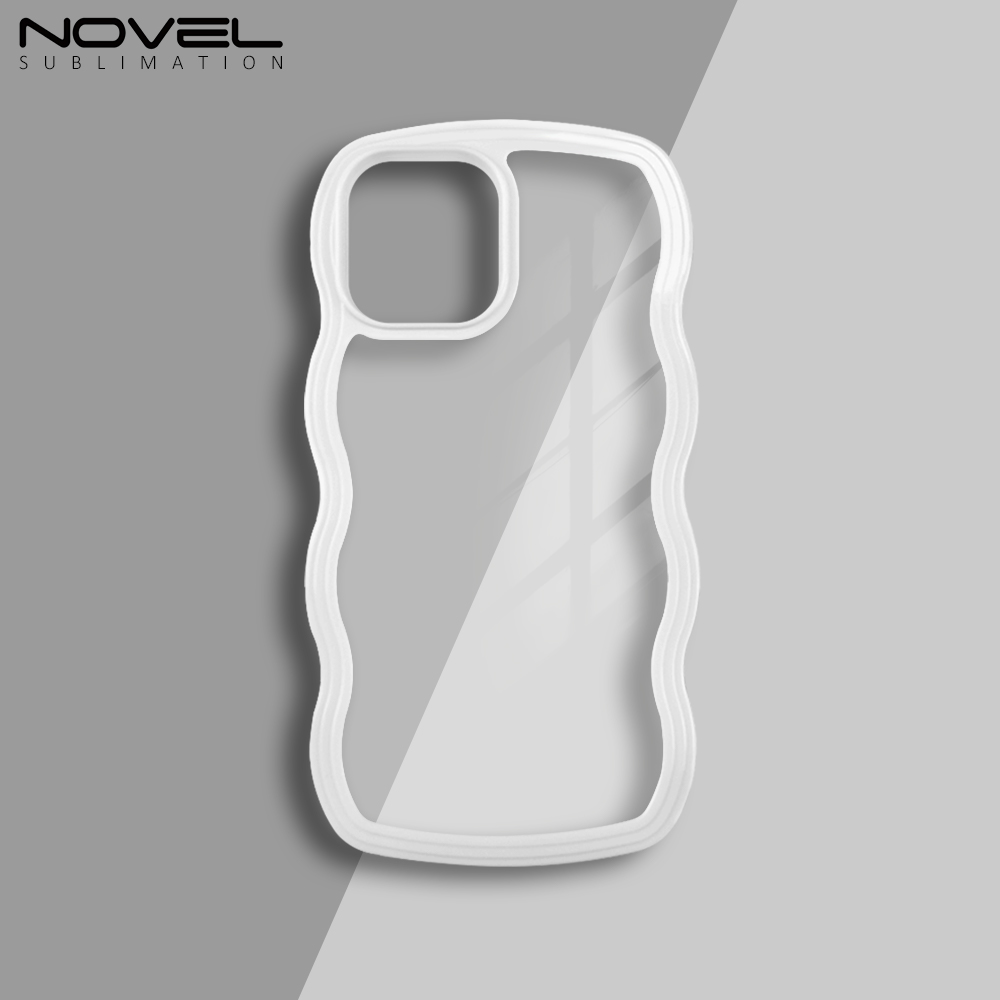 New Arrival TPU Transparent Phone Cases with Colorful PC Bumper 2in1 Wave Border Mobile Phone Case