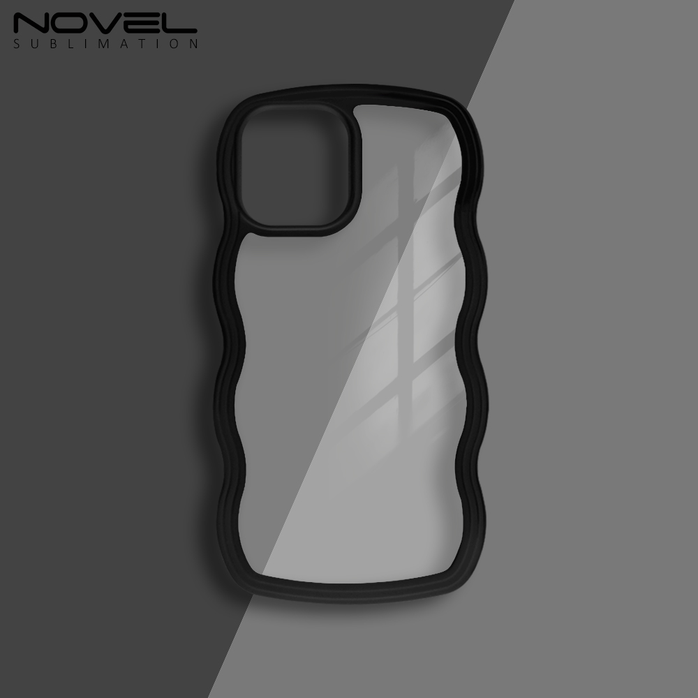 New Arrival TPU Transparent Phone Cases with Colorful PC Bumper 2in1 Wave Border Mobile Phone Case