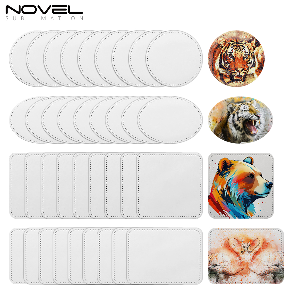 New Arrival Chic Sublimation PU Leather Cap Stickers Cap Decorations DIY Stickers with Four Shapes Hat Stickers