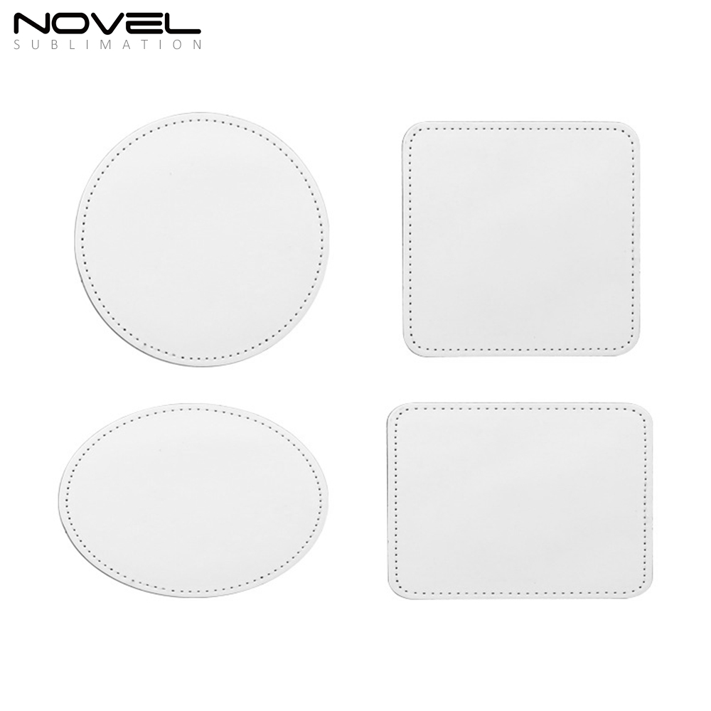 New Arrival Chic Sublimation PU Leather Cap Stickers Cap Decorations DIY Stickers with Four Shapes Hat Stickers