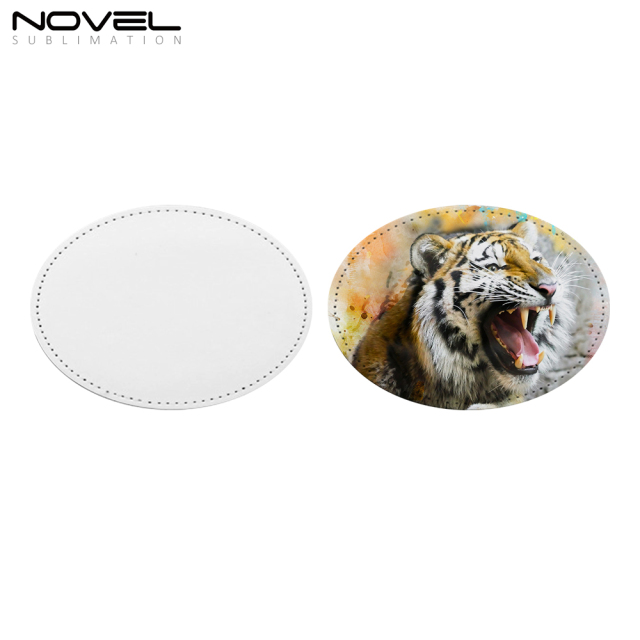 New Arrival Chic Sublimation PU Leather Cap Stickers Cap Decorations DIY Stickers with Four Shapes