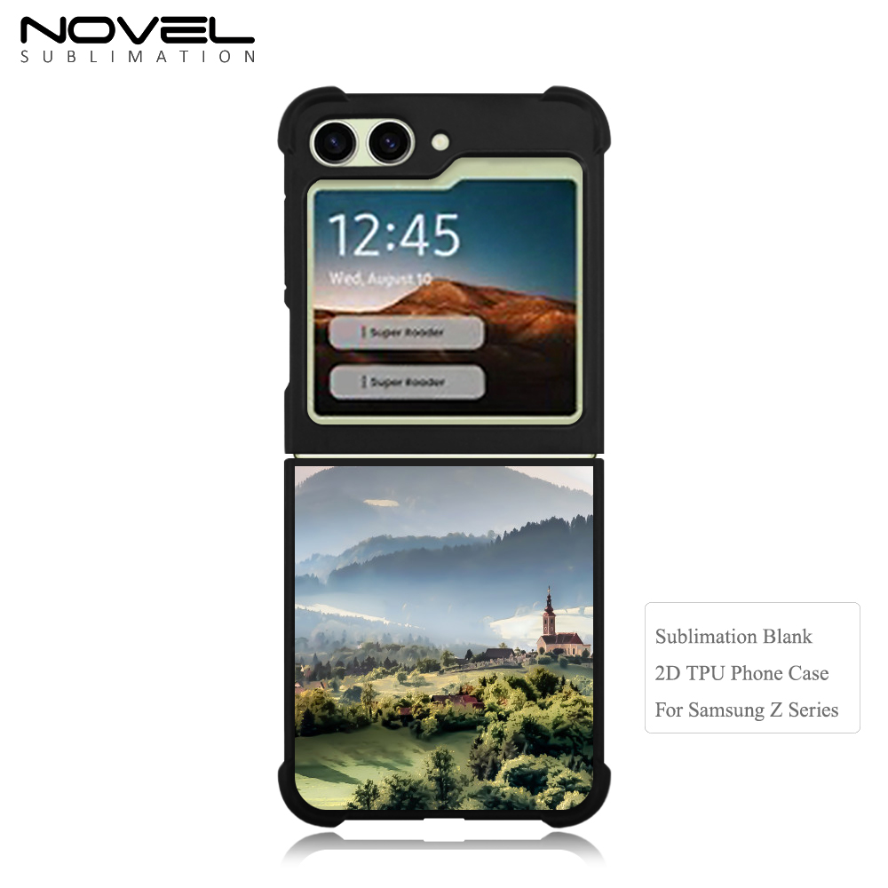 New Arrival Sublimation Blank 2D TPU Phone Case for Samsung  Z Flip 5 DIY Shell With Aluminum Insert
