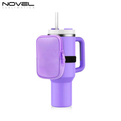 Sublimation Neoprene Water Bottle Pouch, for 40 oz Water Cup Holder, Gym Tumbler Accessories for Running, Walking Water Bottle Handheld Caddy