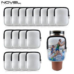 Sublimation Neoprene Water Bottle Pouch, for 40 oz Water Cup Holder, Gym Tumbler Accessories for Running, Walking Water Bottle Handheld Caddy