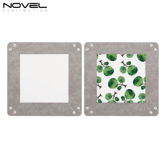 Sublimation PU Leather Catchall Tray Desk Organizer Portable Collapsible Travel Jewelry Storage Plate Organizer for Key,Watch,Coin