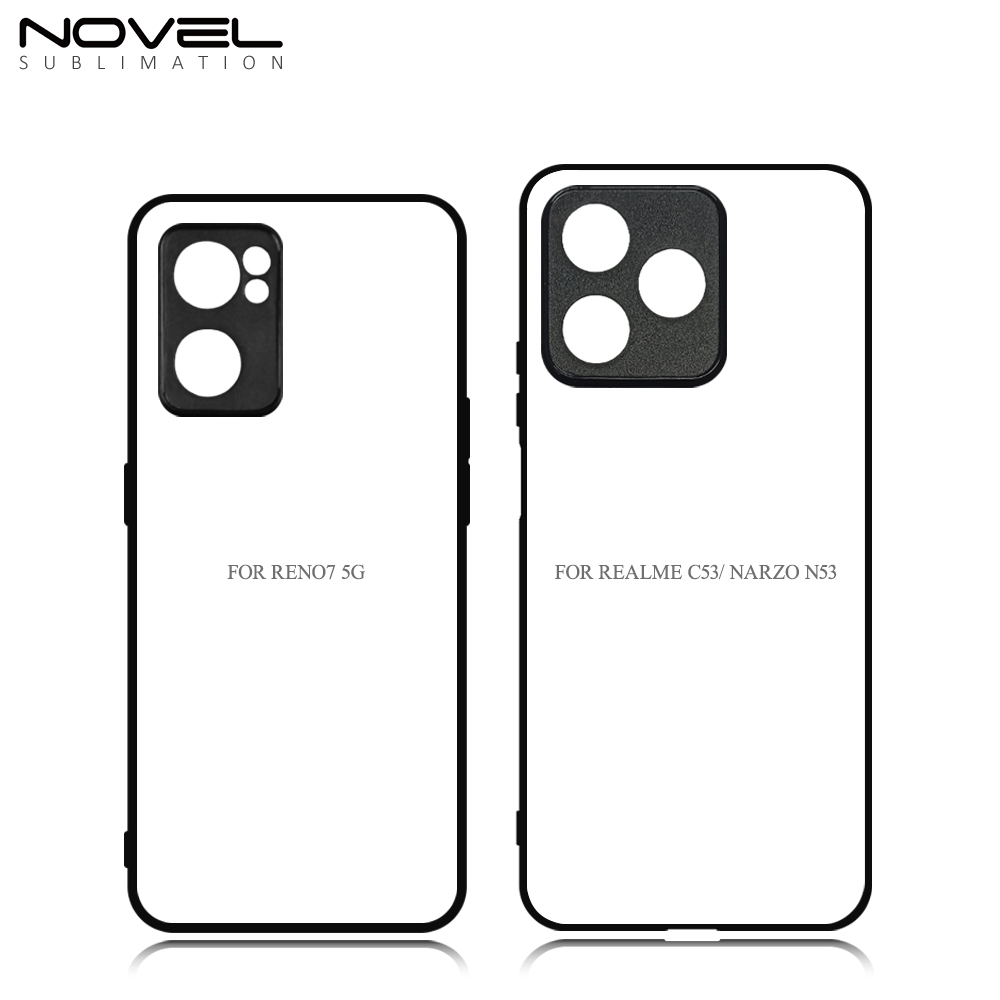 For Reno7 5G、Realme C53/ NERZO N53、Realme C67 4G Sublimation Blank Rubber 2D TPU Phone Case Cover