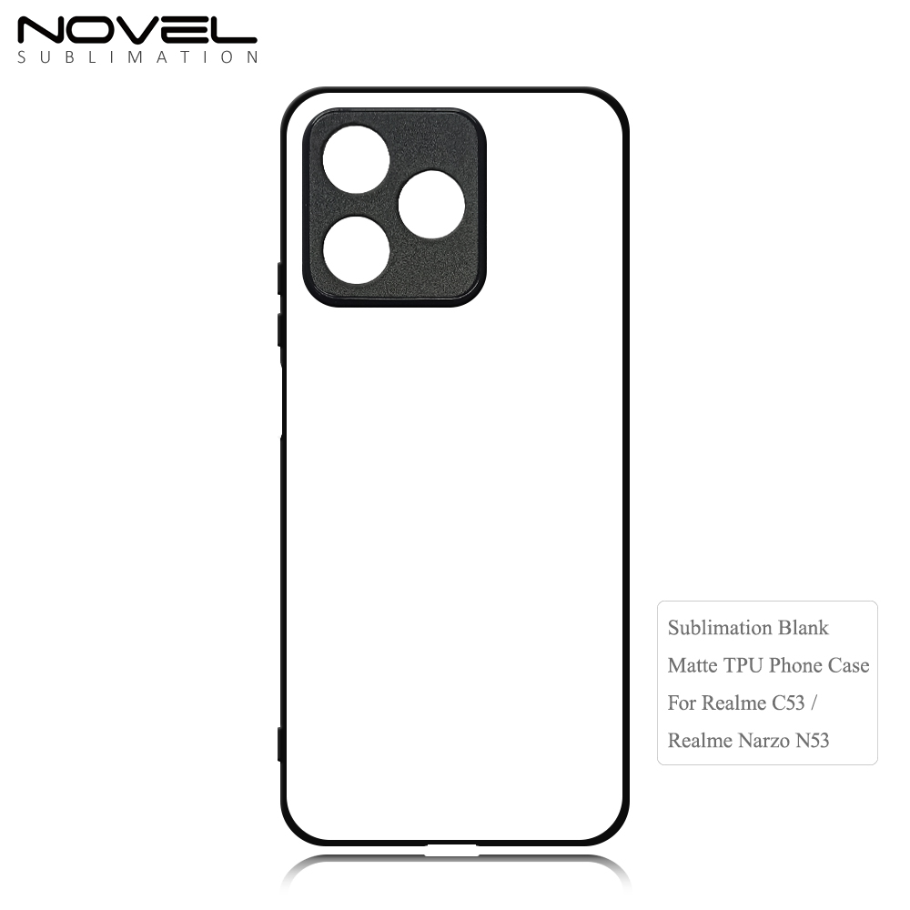 For Reno7 5G、Realme C53/ NERZO N53、Realme C67 4G Sublimation Blank Rubber 2D TPU Phone Case Cover