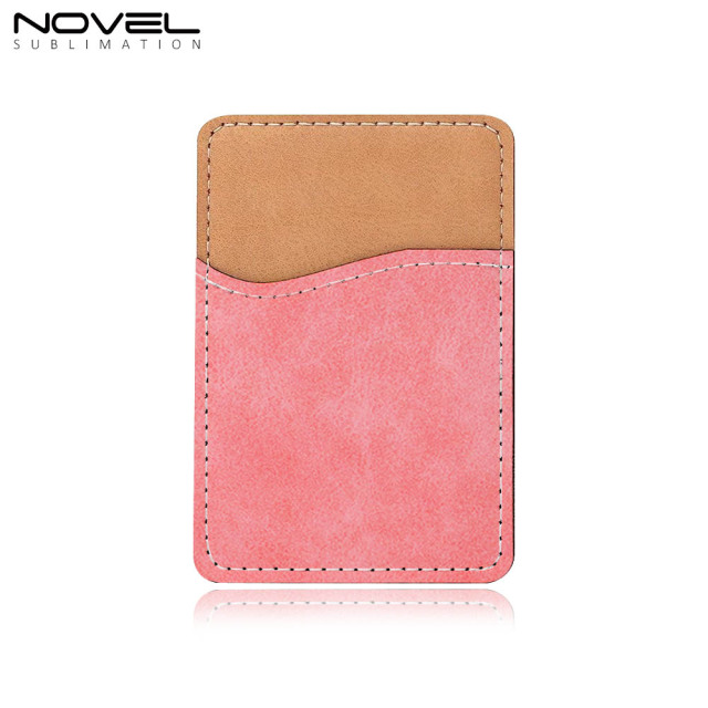 Sublimation Colorful PU Leather Card Holder for Back of Phone Stick Business Credit Card Pocket