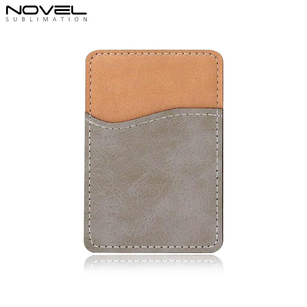 Sublimation Colorful PU Leather Card Holder for Back of Phone Stick Business Credit Card Pocket