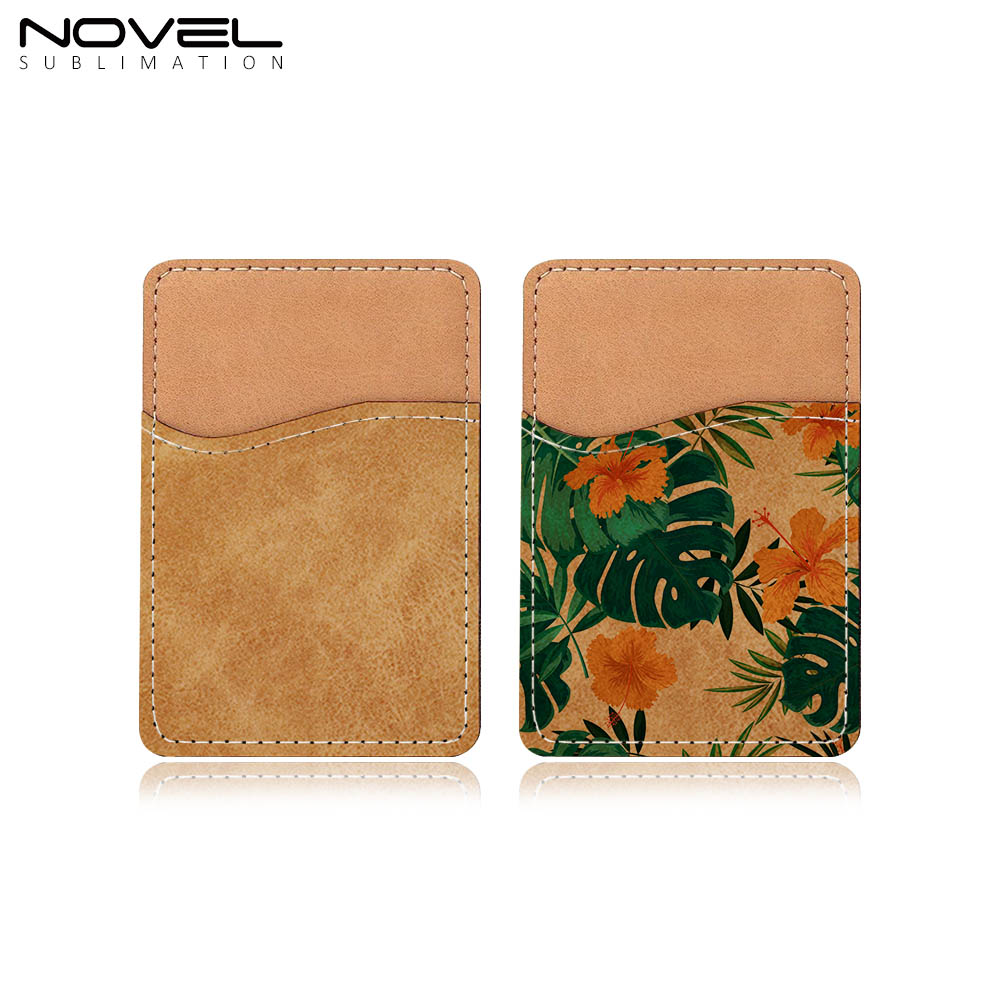 Sublimation Colorful PU Leather Card Holder for Back of Phone Stick Business Credit Card Pocket