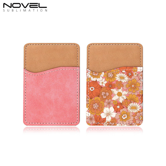 Sublimation Colorful PU Leather Card Holder for Back of Phone Stick Business Credit Card Pocket