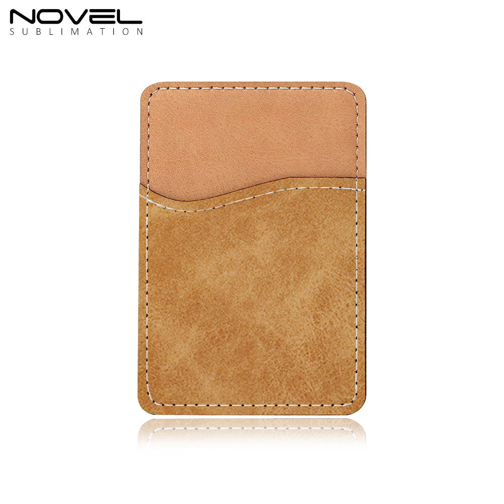 Sublimation Colorful PU Leather Card Holder for Back of Phone Stick Business Credit Card Pocket