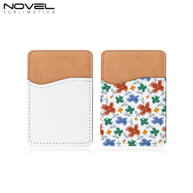 Sublimation Colorful PU Leather Card Holder for Back of Phone Stick Business Credit Card Pocket