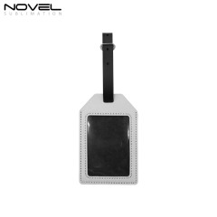 Sublimation PU Leather Luggage Tag Bag Tag White Heat Transfer PU Leather Name Tag Blank Suitcase Tags Travel Business ID Card