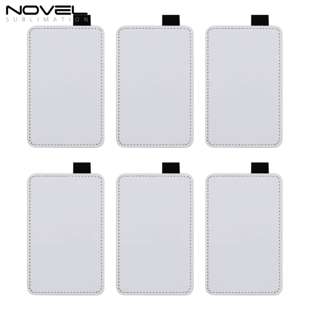 Sublimation White PU Leather Card Holder Business Credit Card Pocket Bag Tag