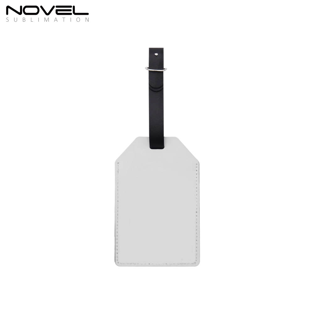 Sublimation PU Leather Luggage Tag Bag Tag White Heat Transfer Name Tag Blank Suitcase Tags Travel Business ID Card