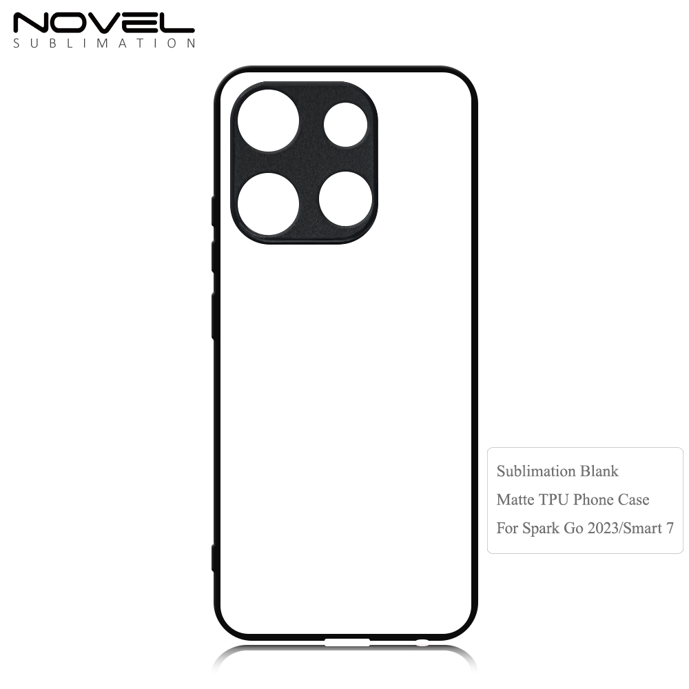 New Arrival Sublimation 2D TPU Phone Case for Spark Go 2023/Smart 7,Samrt 8 With Aluminum Insert