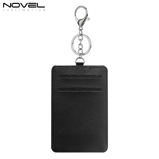 Sublimation White PU Leather Card Holder Business Credit Card Pocket Bag Tag with Metal Buckle