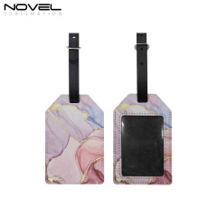 Sublimation PU Leather Luggage Tag Bag Tag White Heat Transfer PU Leather Name Tag Blank Suitcase Tags Travel Business ID Card
