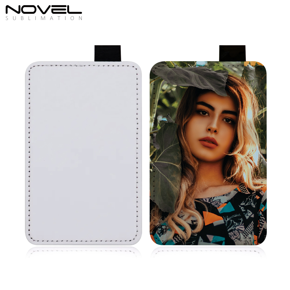 Sublimation White PU Leather Card Holder Business Credit Card Pocket Bag Tag