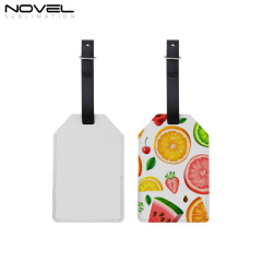 Sublimation PU Leather Luggage Tag Bag Tag White Heat Transfer PU Leather Name Tag Blank Suitcase Tags Travel Business ID Card