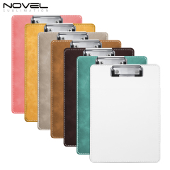 New Style Office PU File Folder Sublimation PU Blank Clip Board with 7 Colors