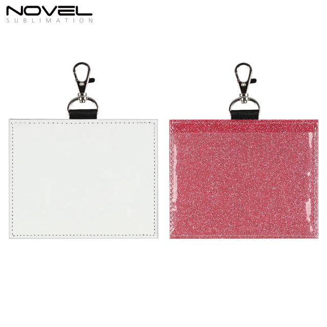 Sublimation Colorful PU Leather Card Holder Business Credit Card Pocket Bag Tag with Metal Buckle