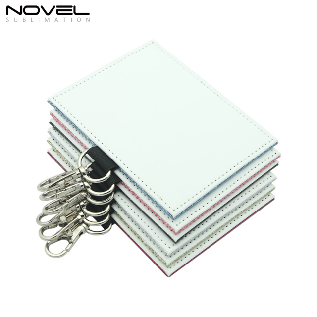 Sublimation Colorful PU Leather Card Holder Business Credit Card Pocket Bag Tag with Metal Buckle