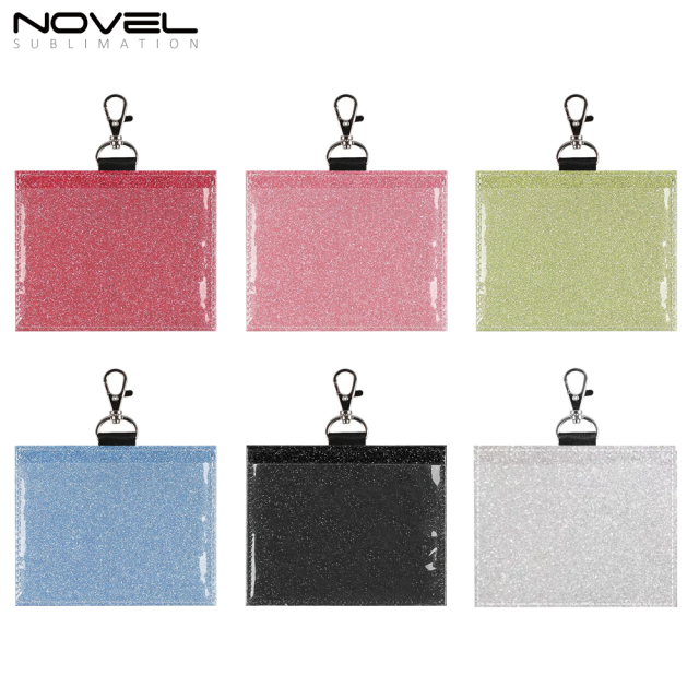 Sublimation Colorful PU Leather Card Holder Business Credit Card Pocket Bag Tag with Metal Buckle