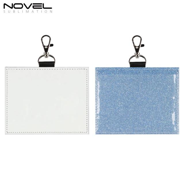 Sublimation Colorful PU Leather Card Holder Business Credit Card Pocket Bag Tag with Metal Buckle