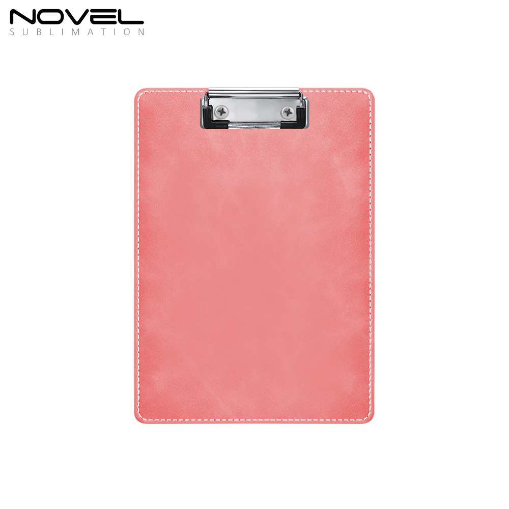 New Style Office PU File Folder Sublimation PU Blank Clip Board with 7 Colors