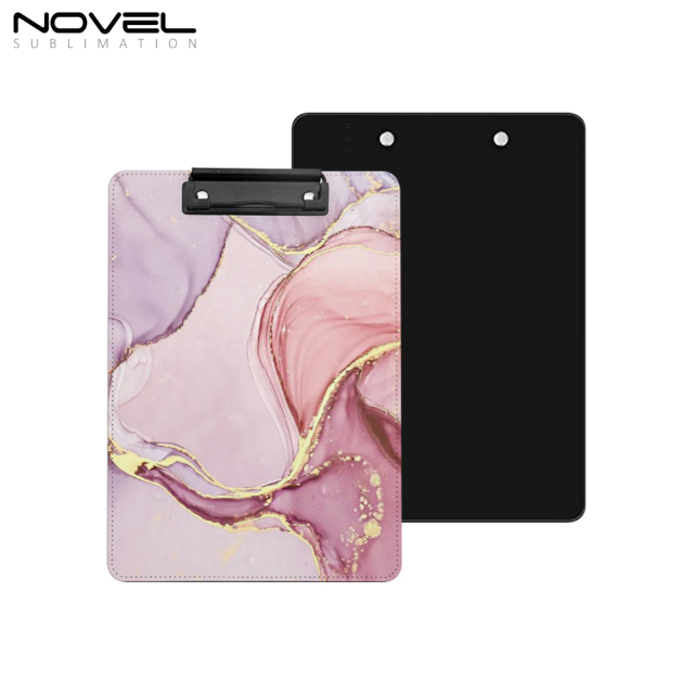 New Style Office PU File Folder Sublimation PU Blank Clip Board with 7 Colors