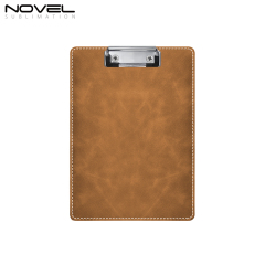 New Style Office PU File Folder Sublimation PU Blank Clip Board with 7 Colors