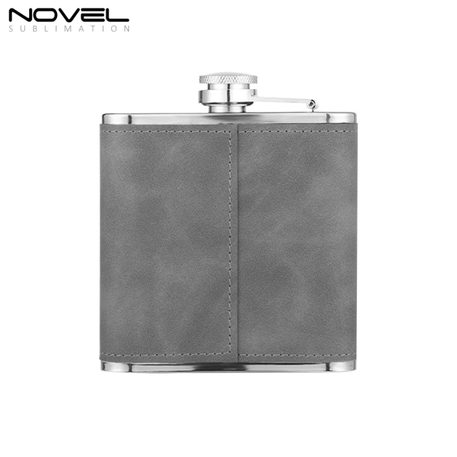 New Arrival Blank Colourful Sublimation PU Leather Hip Flask support Custom Pattern