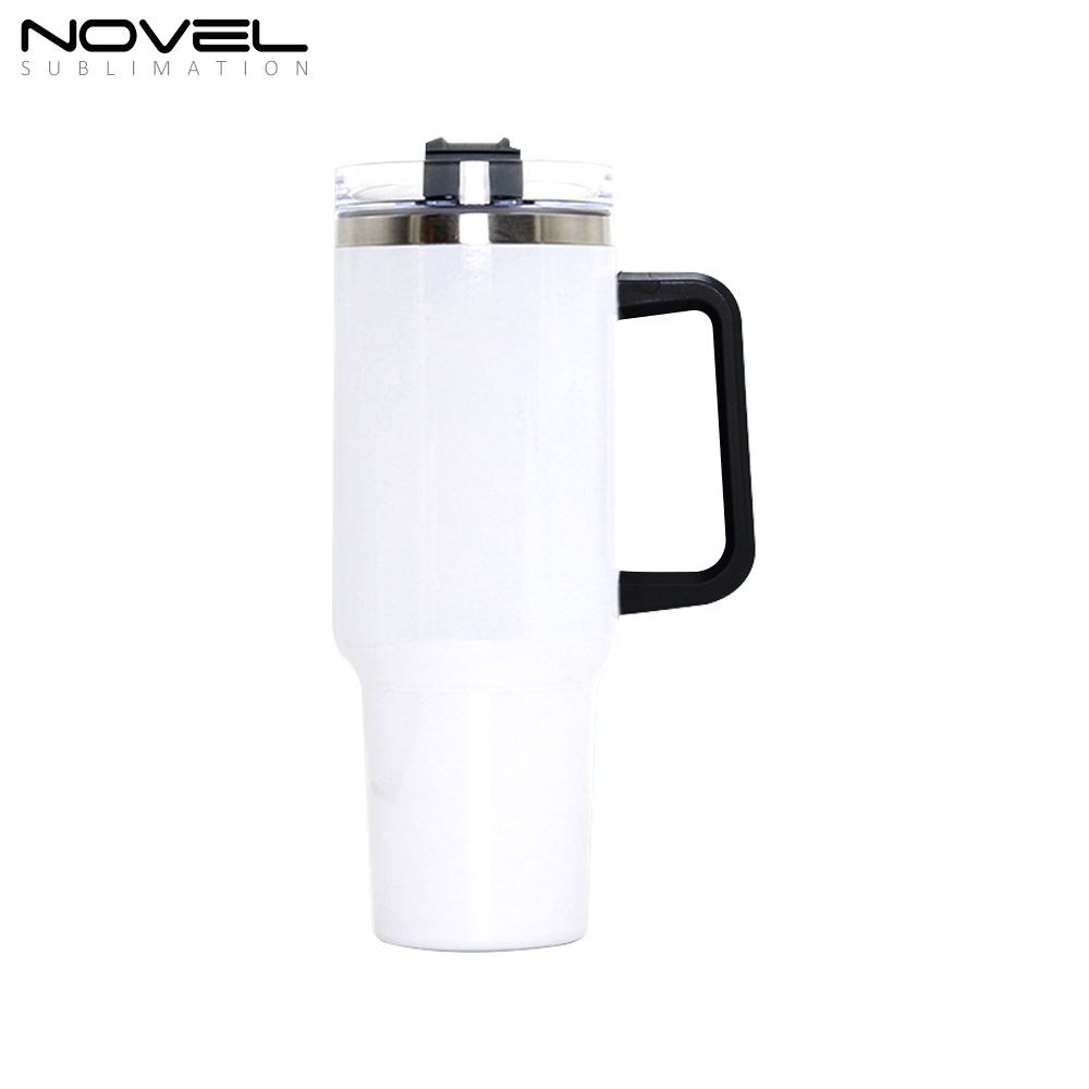 New Arrival 40oz Sublimation Stainless Steel Car Mug 40oz Tumblers with Colorful Handle