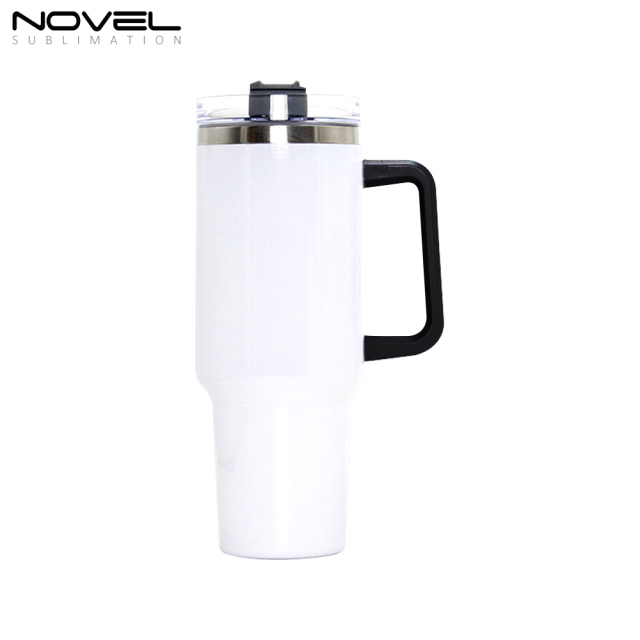 New Arrival 40oz Sublimation Stainless Steel Car Mug with Colorful Handle