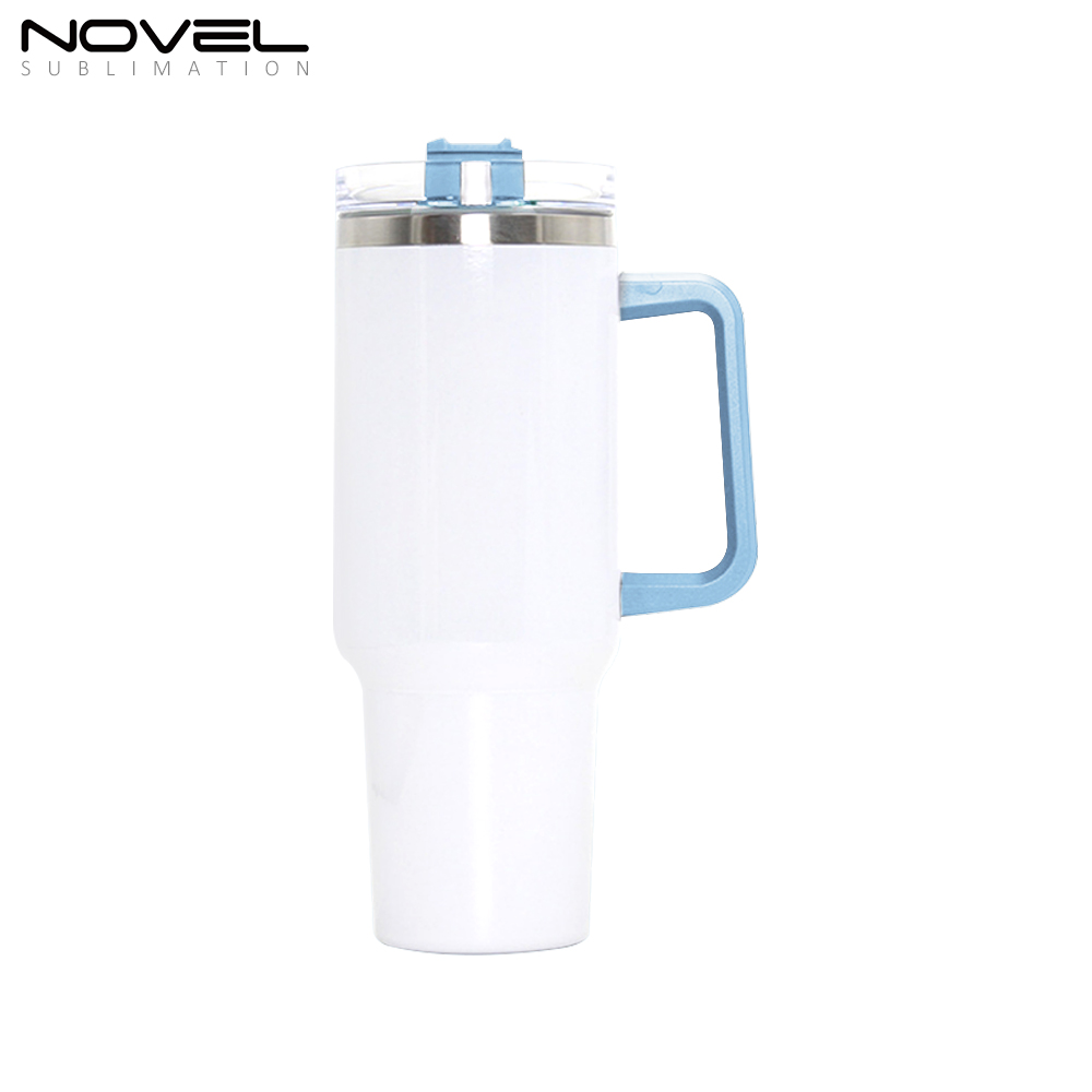 New Arrival 40oz Sublimation Stainless Steel Car Mug 40oz Tumblers with Colorful Handle