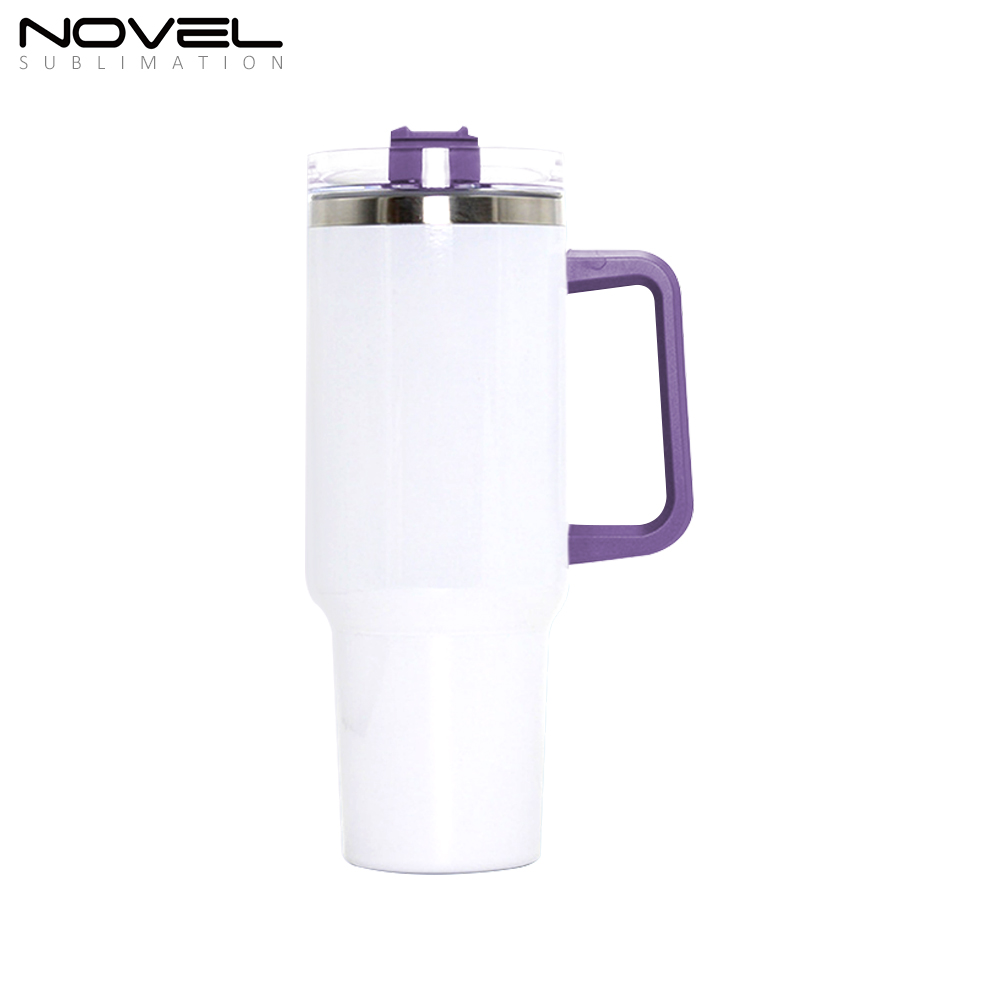 New Arrival 40oz Sublimation Stainless Steel Car Mug 40oz Tumblers with Colorful Handle