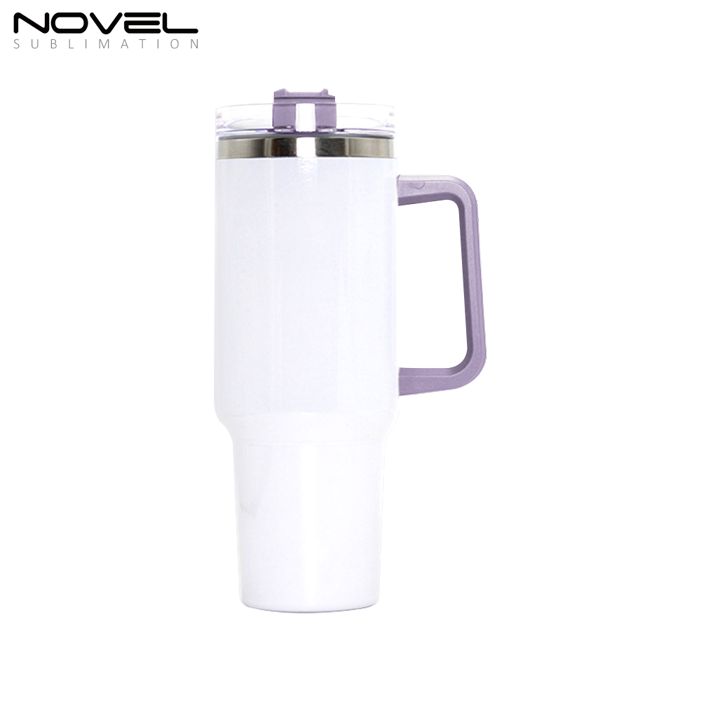 New Arrival 40oz Sublimation Stainless Steel Car Mug 40oz Tumblers with Colorful Handle