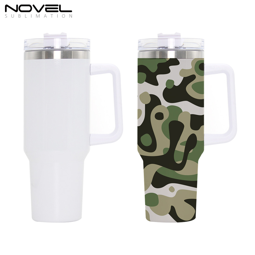 New Arrival 40oz Sublimation Stainless Steel Car Mug 40oz Tumblers with Colorful Handle