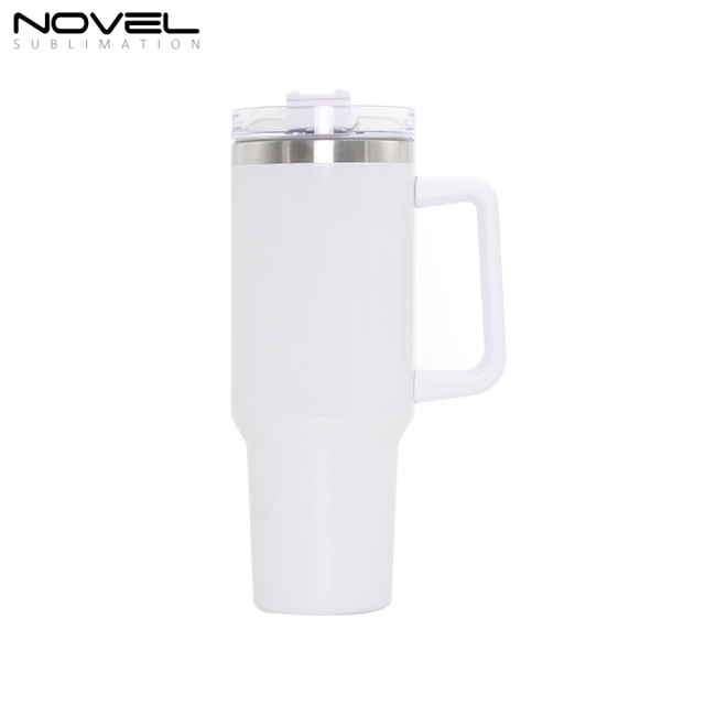 New Arrival 40oz Sublimation Stainless Steel Car Mug with Colorful Handle