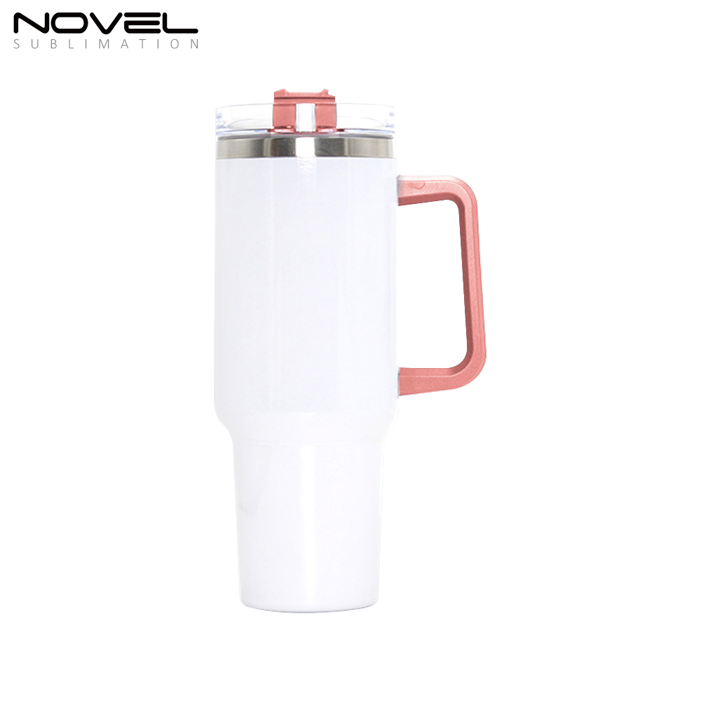 New Arrival 40oz Sublimation Stainless Steel Car Mug 40oz Tumblers with Colorful Handle
