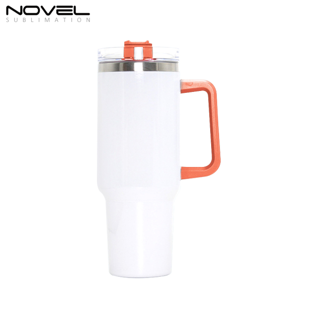 New Arrival 40oz Sublimation Stainless Steel Car Mug with Colorful Handle