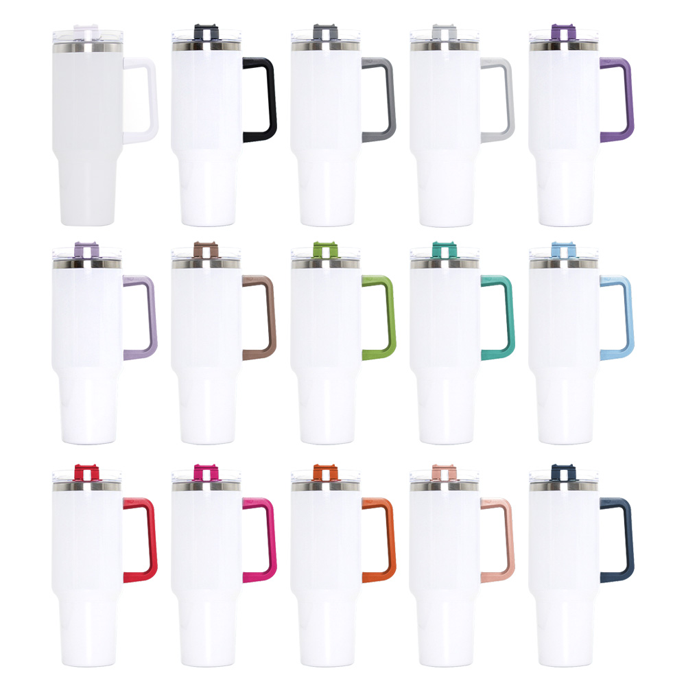 New Arrival 40oz Sublimation Stainless Steel Car Mug 40oz Tumblers with Colorful Handle