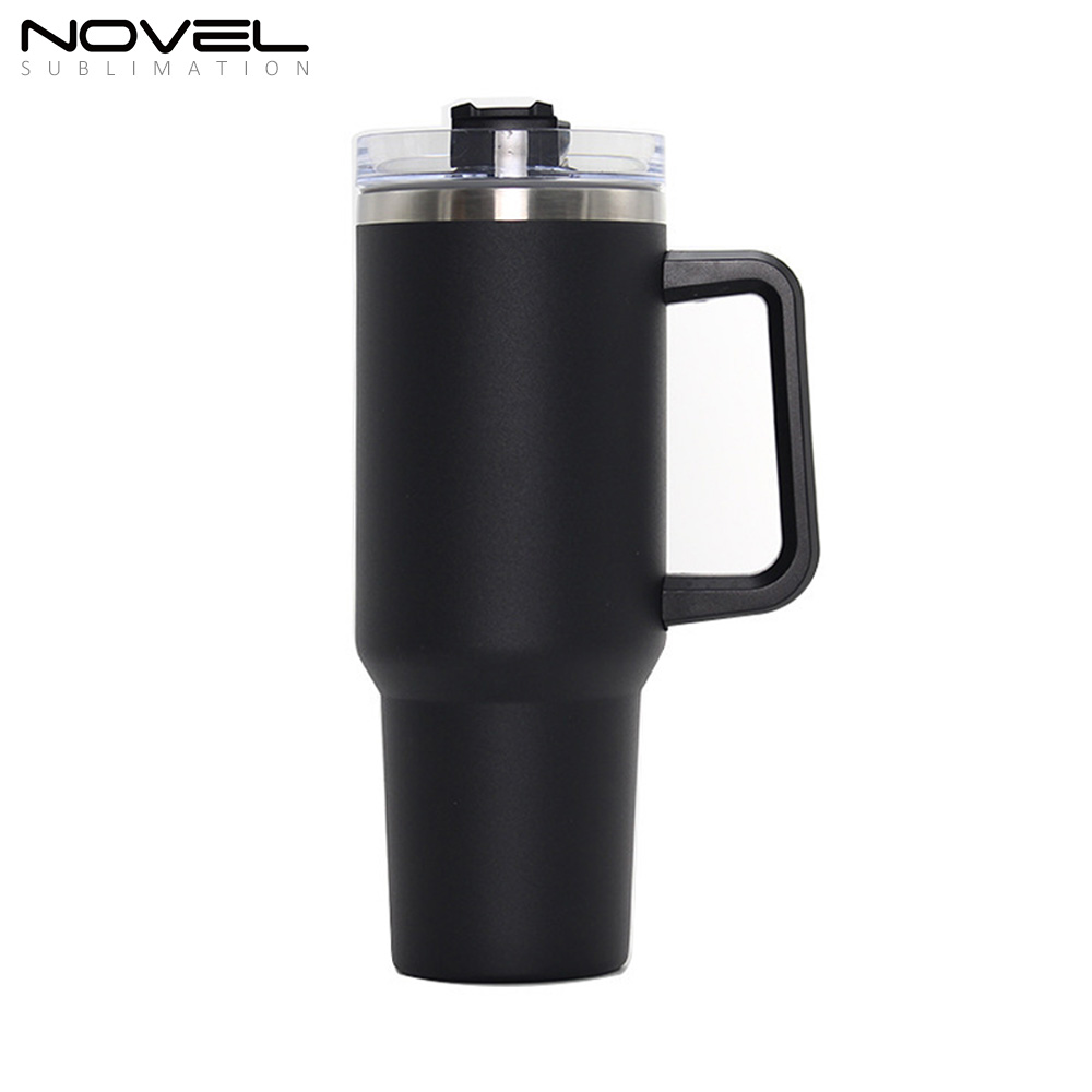 New Arrival 40oz Sublimation Colorful Stainless Steel Car Mug with Handle 40oz Tumblers