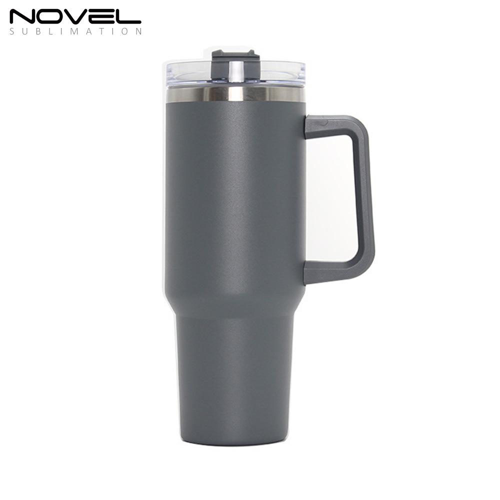 New Arrival 40oz Sublimation Colorful Stainless Steel Car Mug with Handle 40oz Tumblers