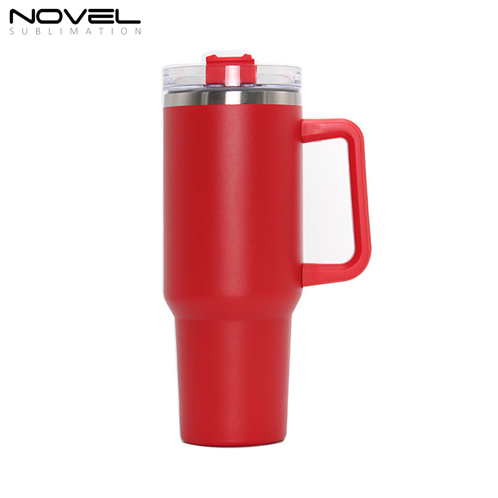 New Arrival 40oz Sublimation Colorful Stainless Steel Car Mug with Handle 40oz Tumblers